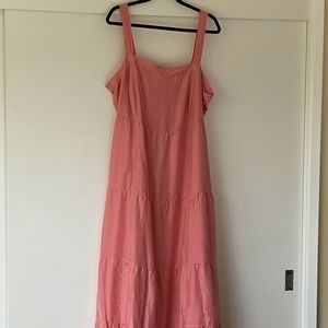 Eileen Fisher 100% silk lined tiered maxi dress 1X